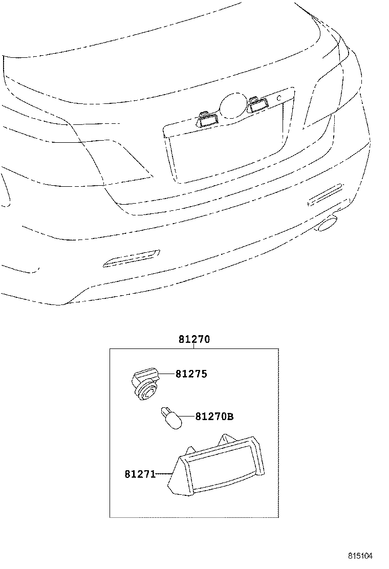 81270-06040 LAMP ASSY, LICENSE PLATE product image