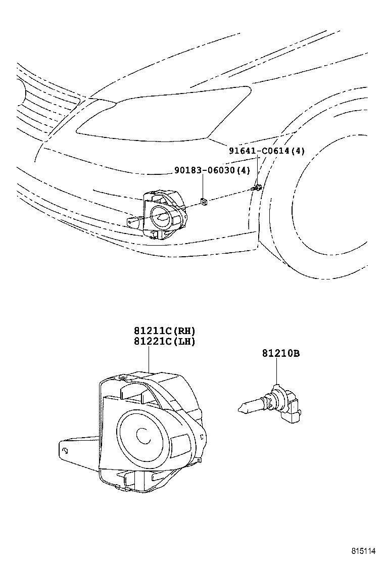 81211-33240 LAMP UNIT, FOG LAMP, RH product image
