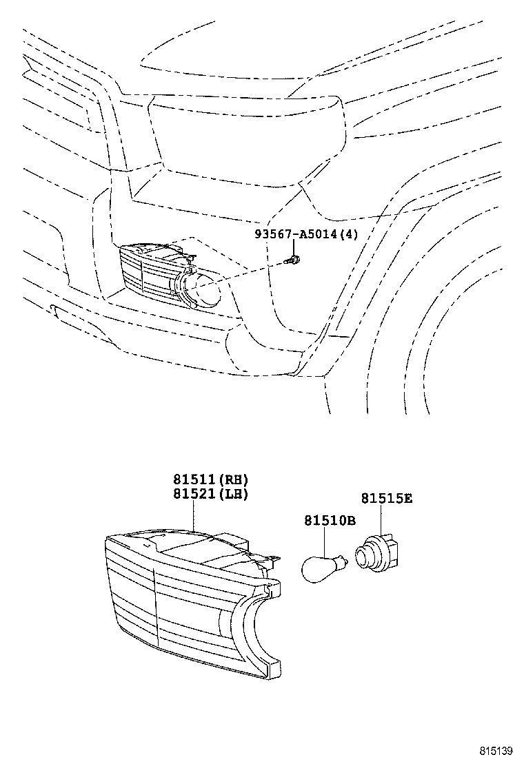 81511-35340 LENS, FRONT TURN SIGNAL LAMP, RH product image