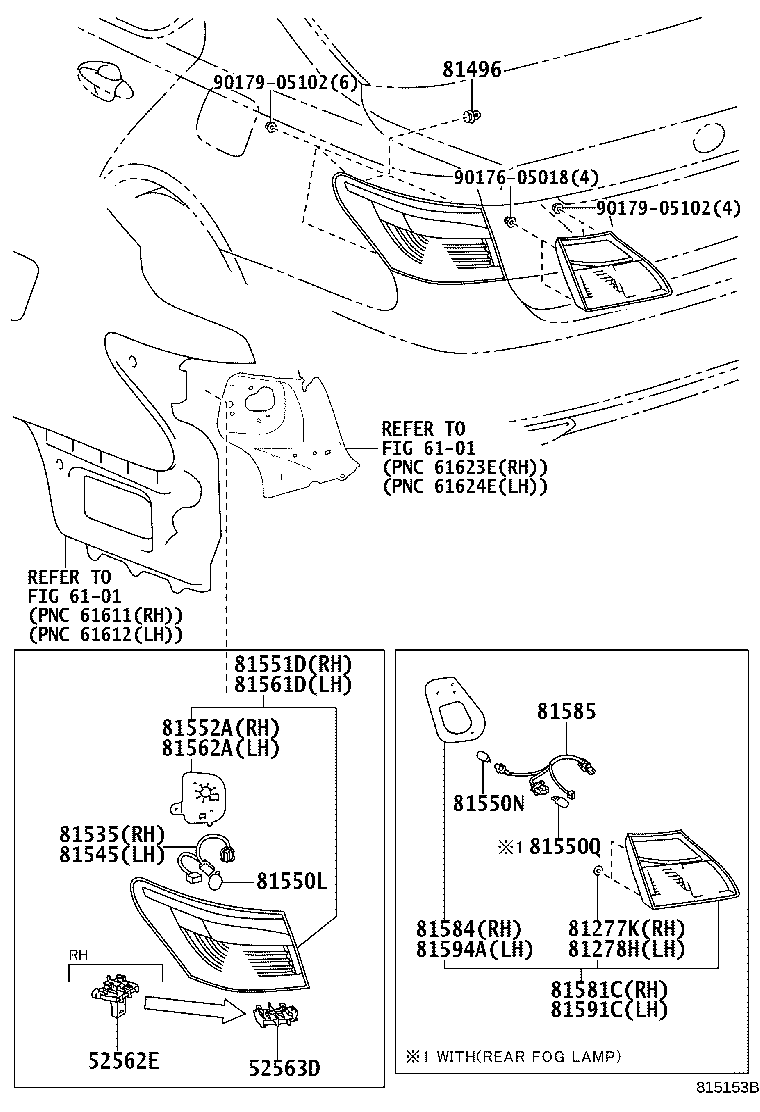 81585-50240 SOCKET & WIRE, REAR LAMP product image