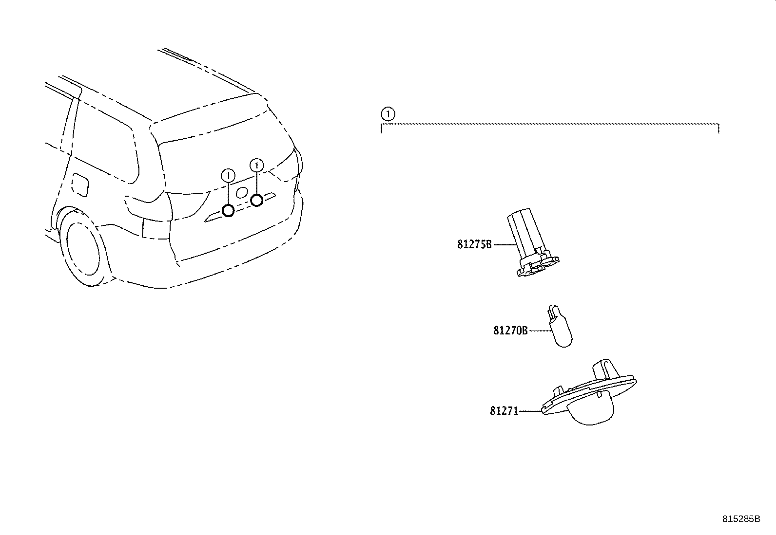 Toyota 81271-72011 LENS, LICENSE PLATE LAMP