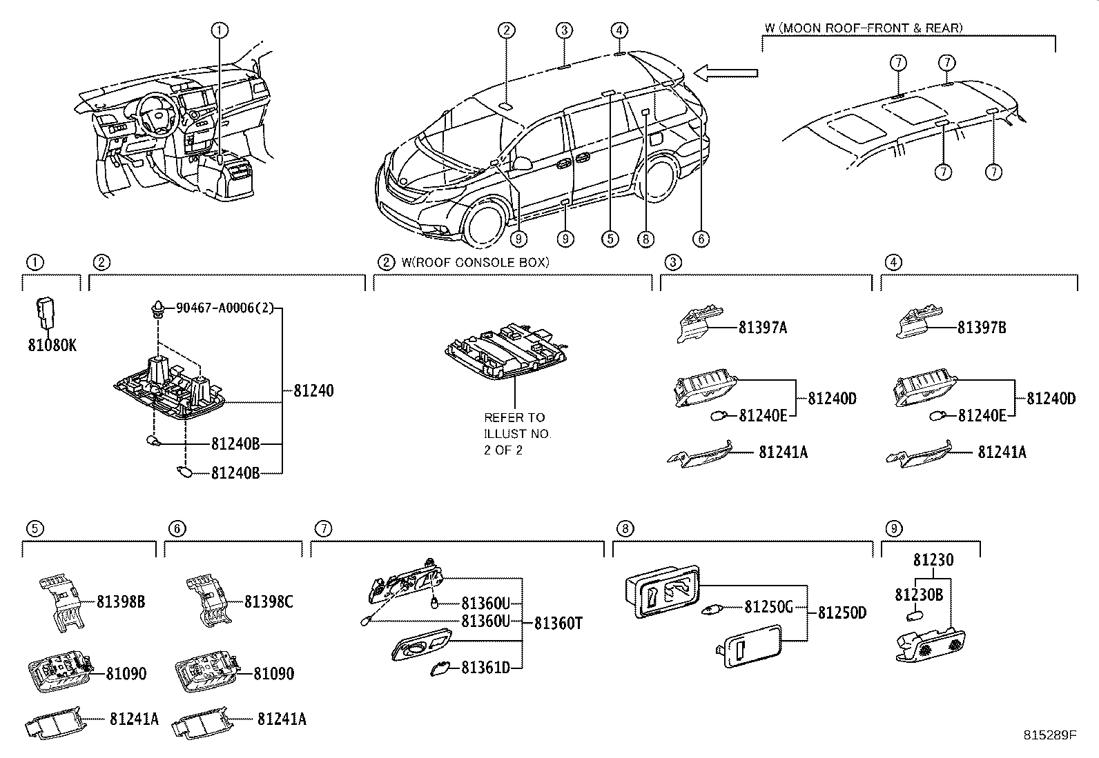 Toyota 81240-08020-B0 LAMP ASSY, ROOM, NO.1