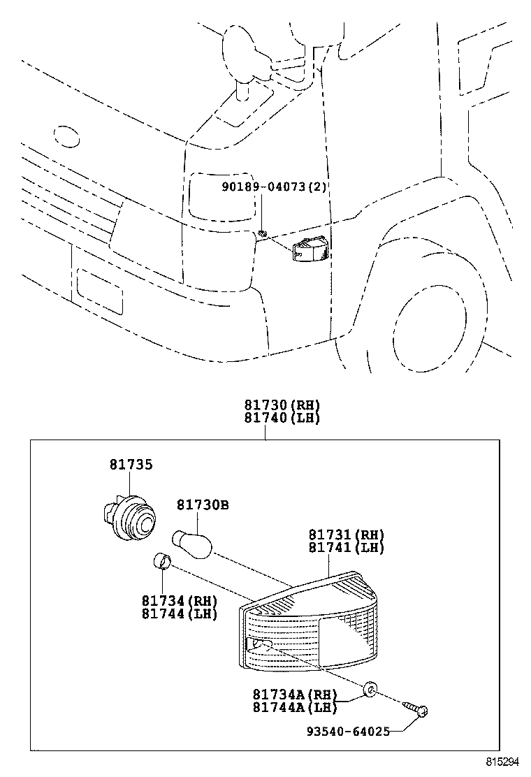 81730-25041 LAMP ASSY, SIDE TURN SIGNAL, RH product image
