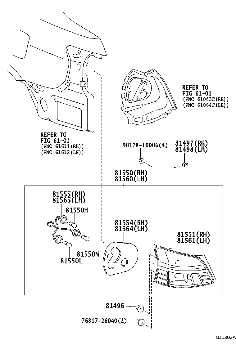 81552-0D220 GASKET, REAR COMBINATION LAMP BODY, RH product image