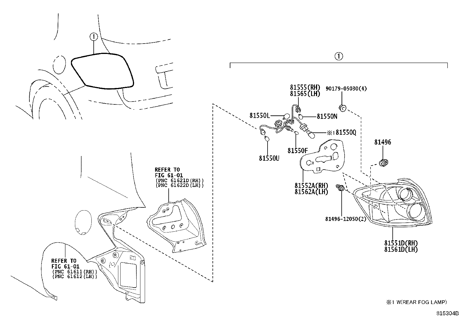 81551-02400 LENS & BODY, REAR COMBINATION LAMP, RH product image
