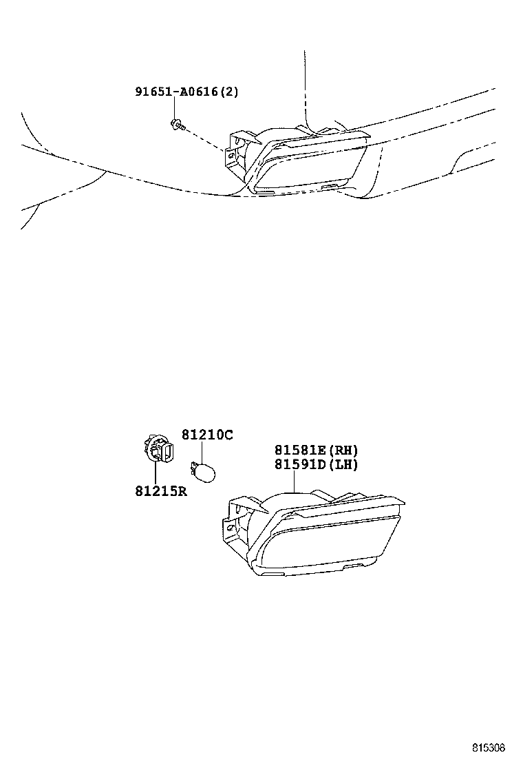 81585-60240 SOCKET & WIRE, REAR FOG LAMP product image
