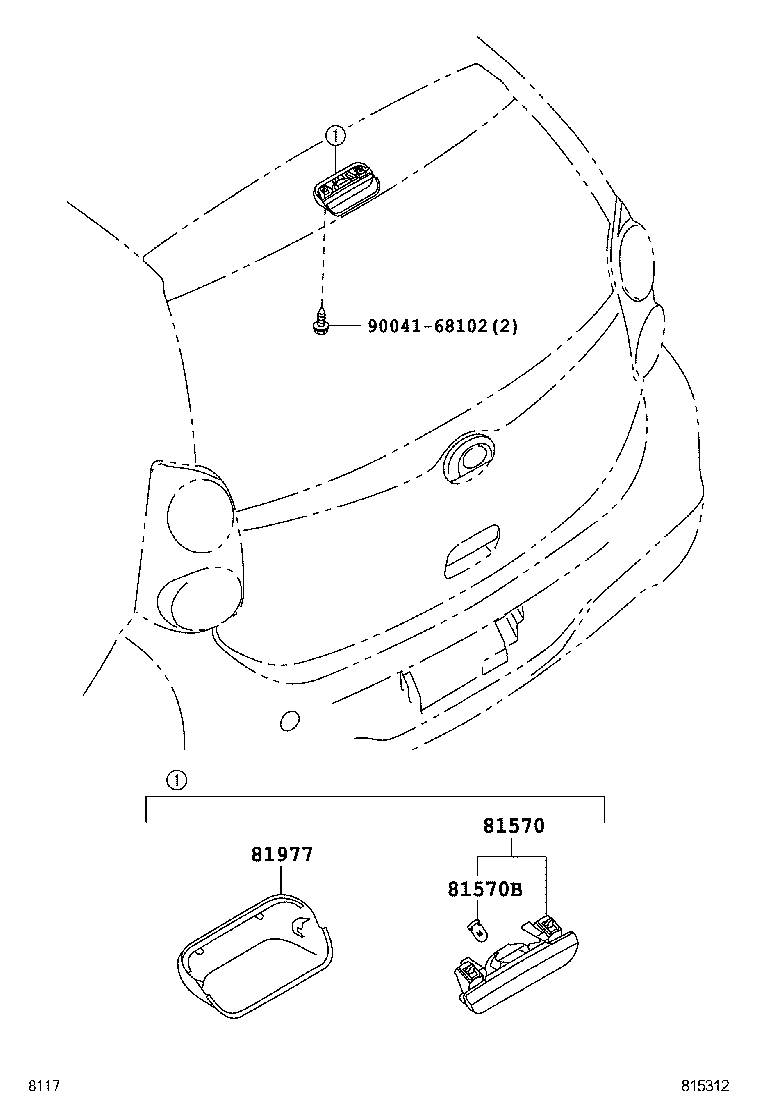 81570-B2340 LAMP ASSY, CENTER STOP product image