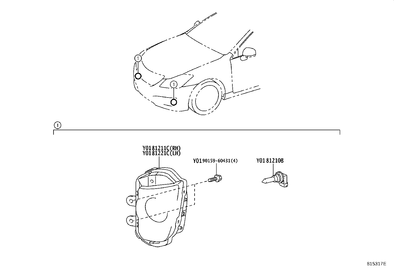 81211-30360 LAMP UNIT, FOG LAMP, RH product image