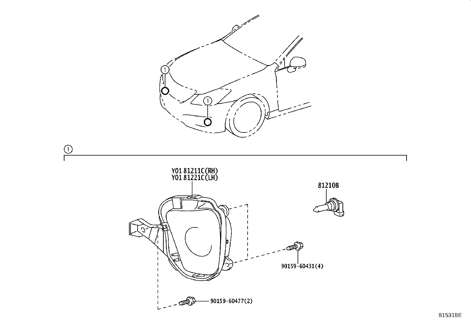 81211-30360 LAMP UNIT, FOG LAMP, RH product image