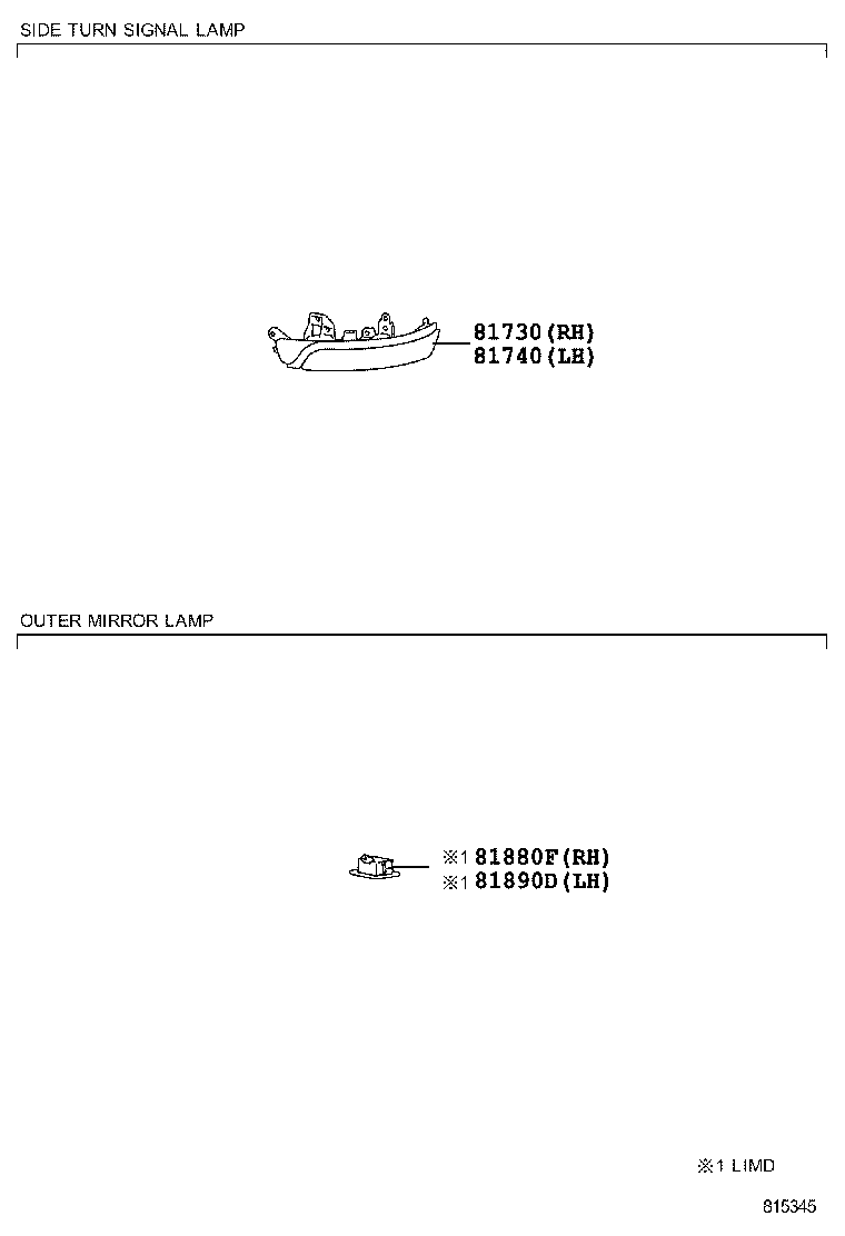81880-07010 LAMP ASSY, OUTER MIRROR, RH product image