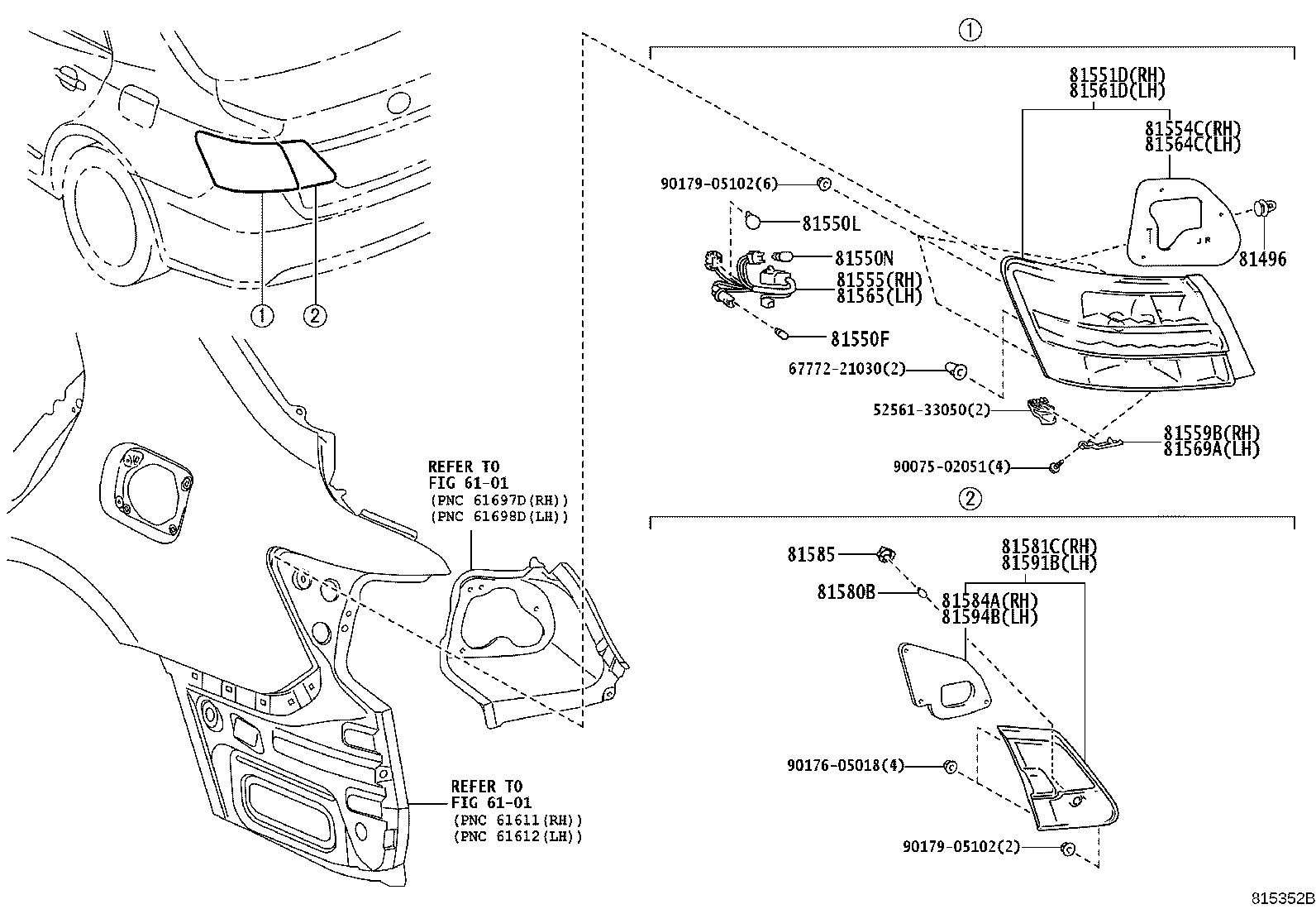 81580-20330 LAMP ASSY, REAR, RH product image