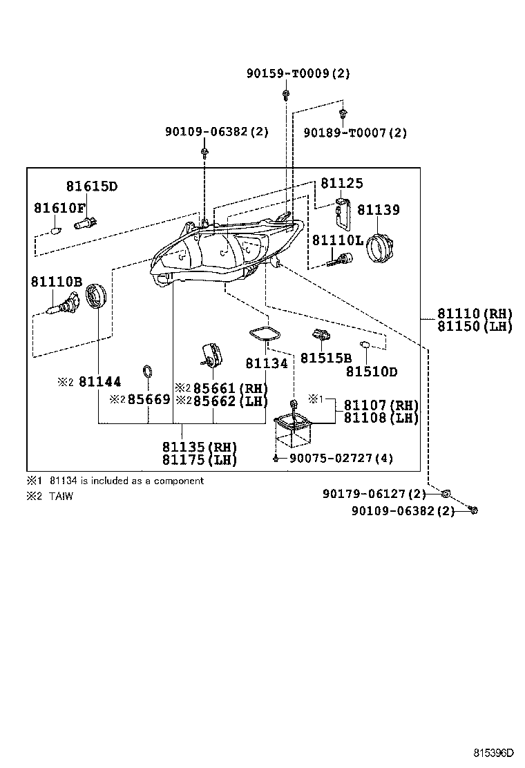 81107-02771 COMPUTER SUB-ASSY, HEADLAMP LIGHT CONTROL, RH product image