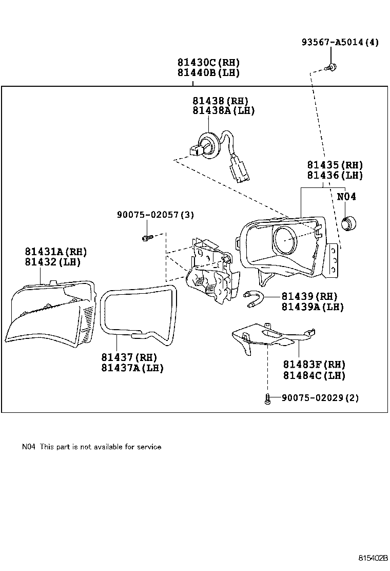 81437-12010 GASKET, DAYTIME RUNNING LAMP, RH product image