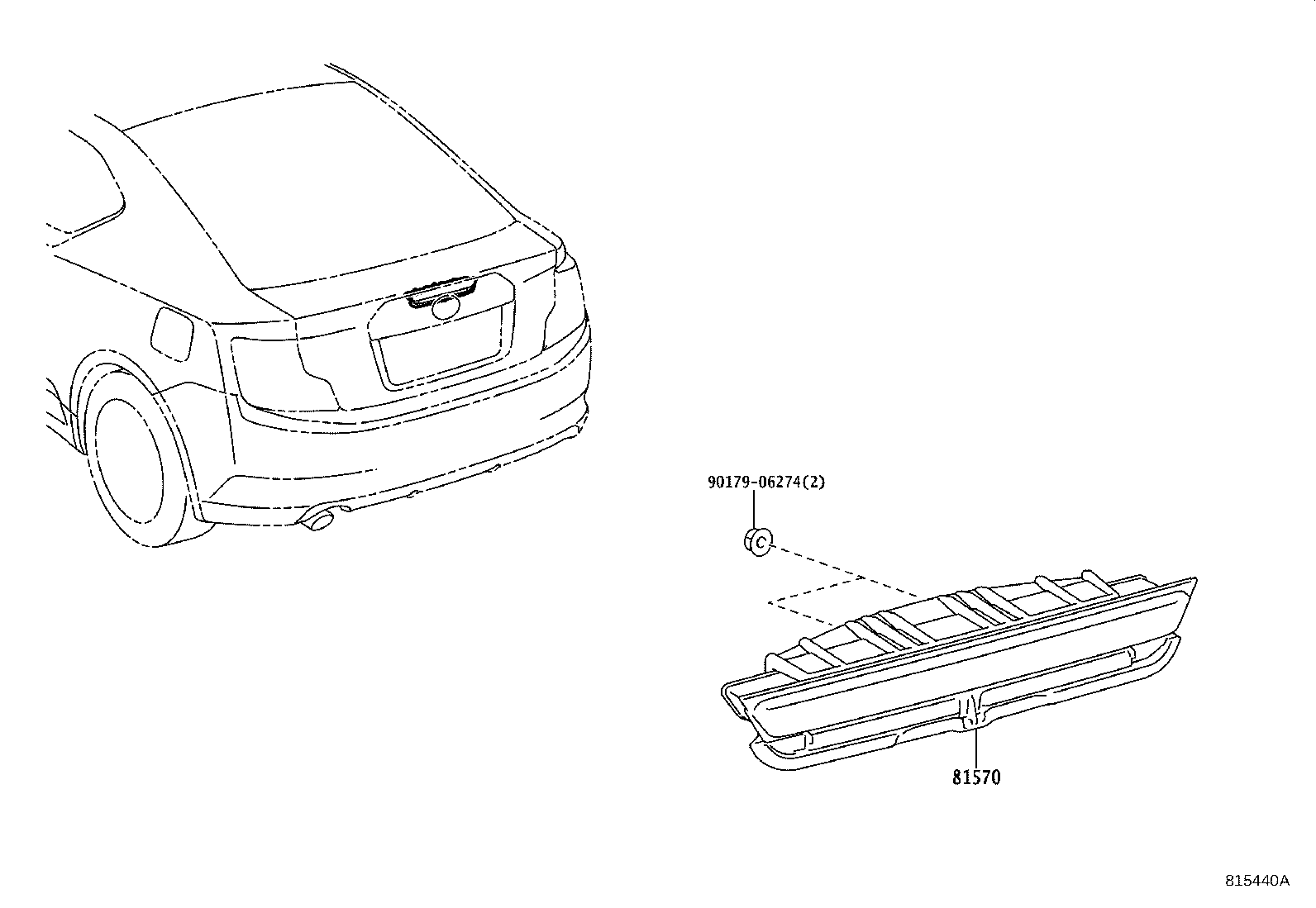 Toyota 81570-21110 LAMP ASSY, CENTER STOP