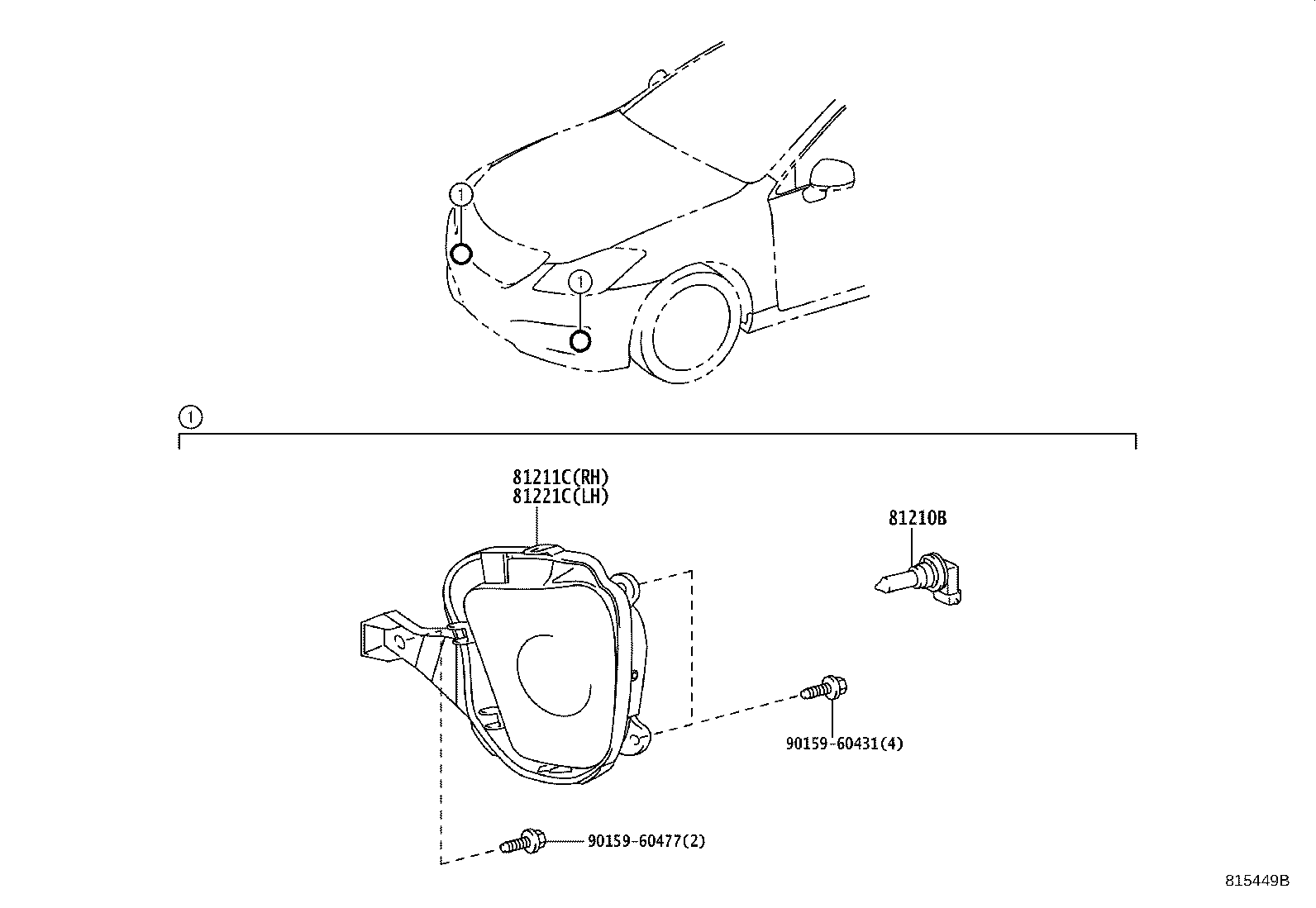 81211-30370 LAMP UNIT, FOG LAMP, RH product image