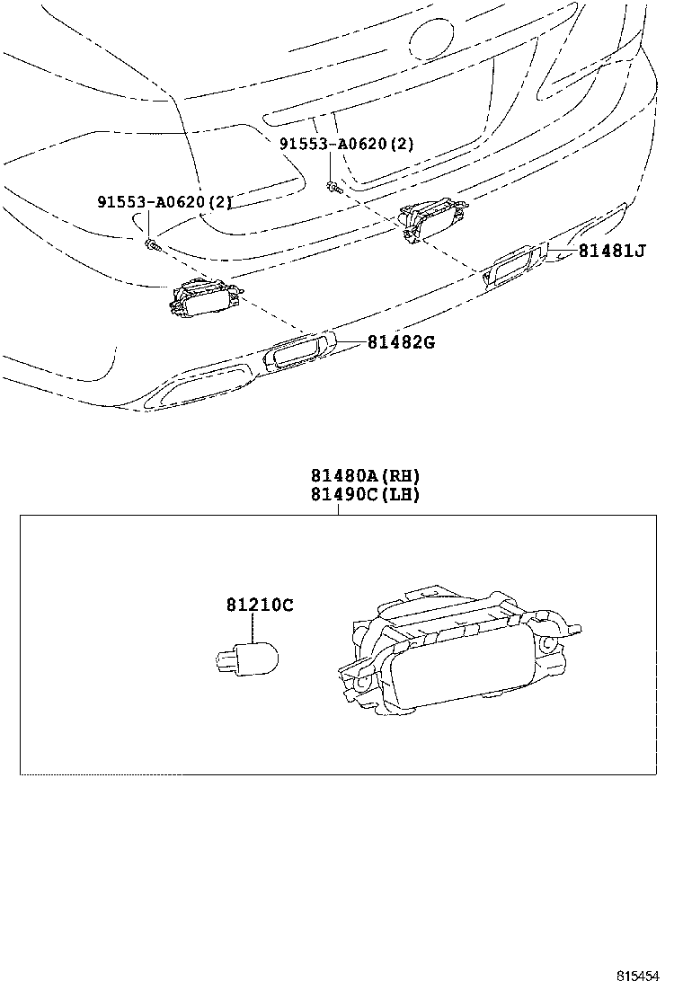 81480-30010 LAMP ASSY, REAR FOG, RH product image