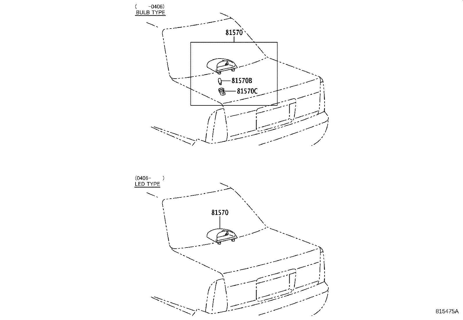 81570-43010-B0 LAMP ASSY, CENTER STOP product image