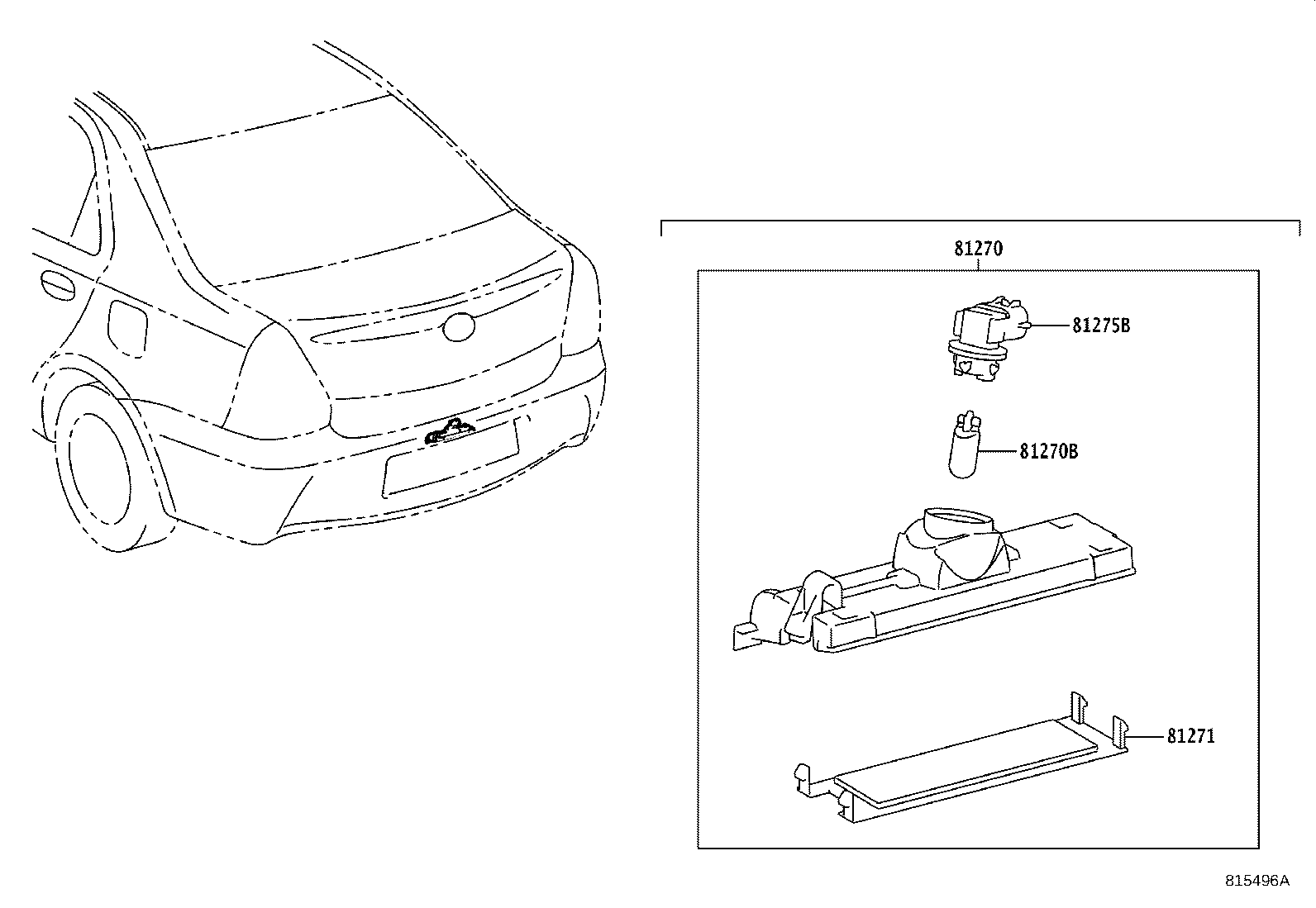 81270-0D110 LAMP ASSY, LICENSE PLATE product image