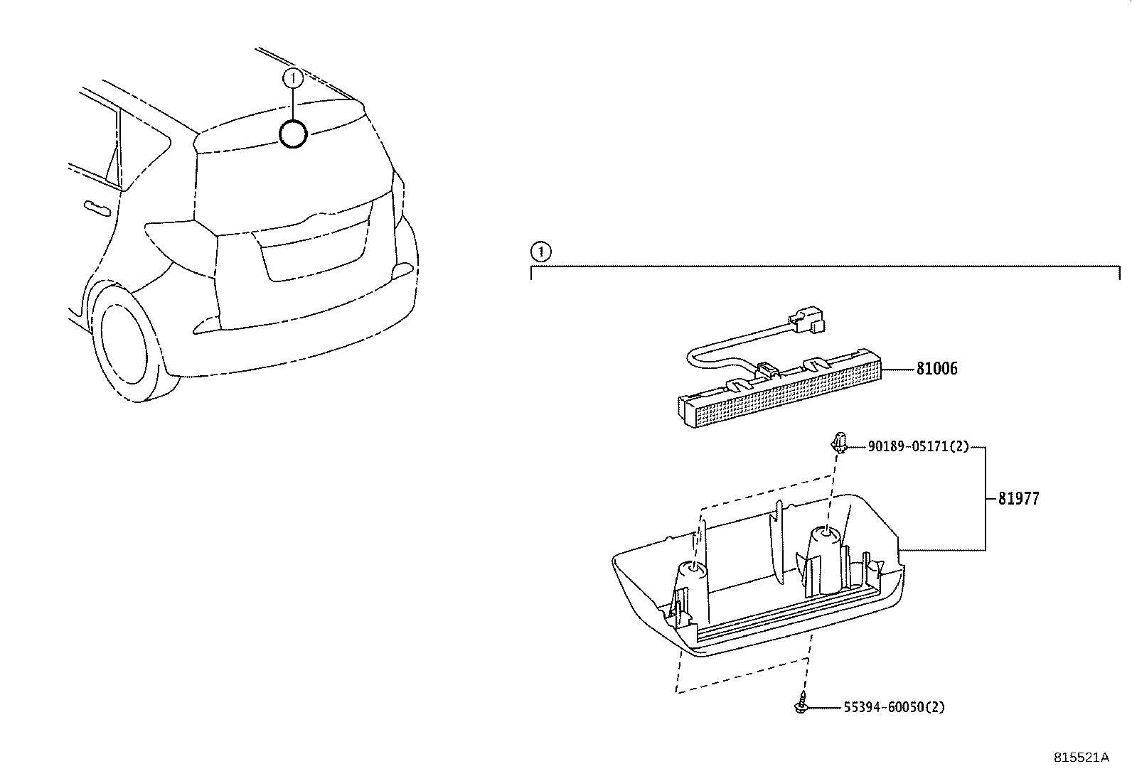 81006-52070 LAMP SET, STOP CENTER product image