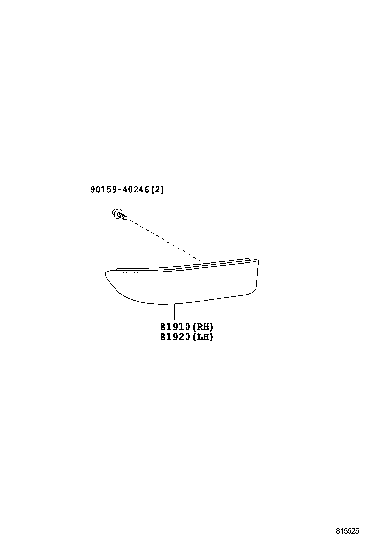81910-02040 REFLECTOR ASSY, REFLEX, RH product image