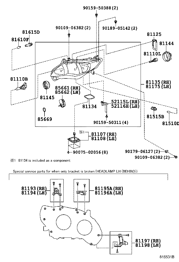 90075-66003 COVER, HEADLAMP, NO.1 product image