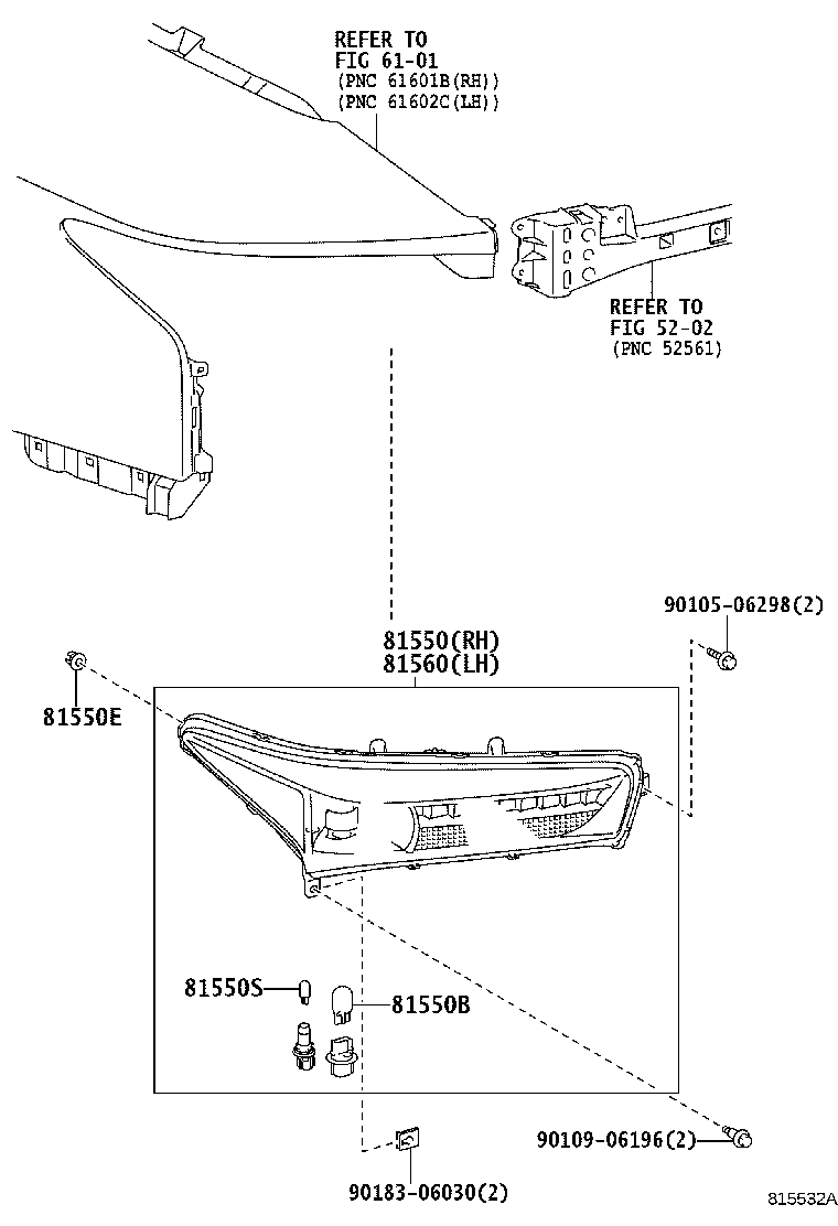Toyota 81550-77010 LAMP ASSY, REAR COMBINATION, RH