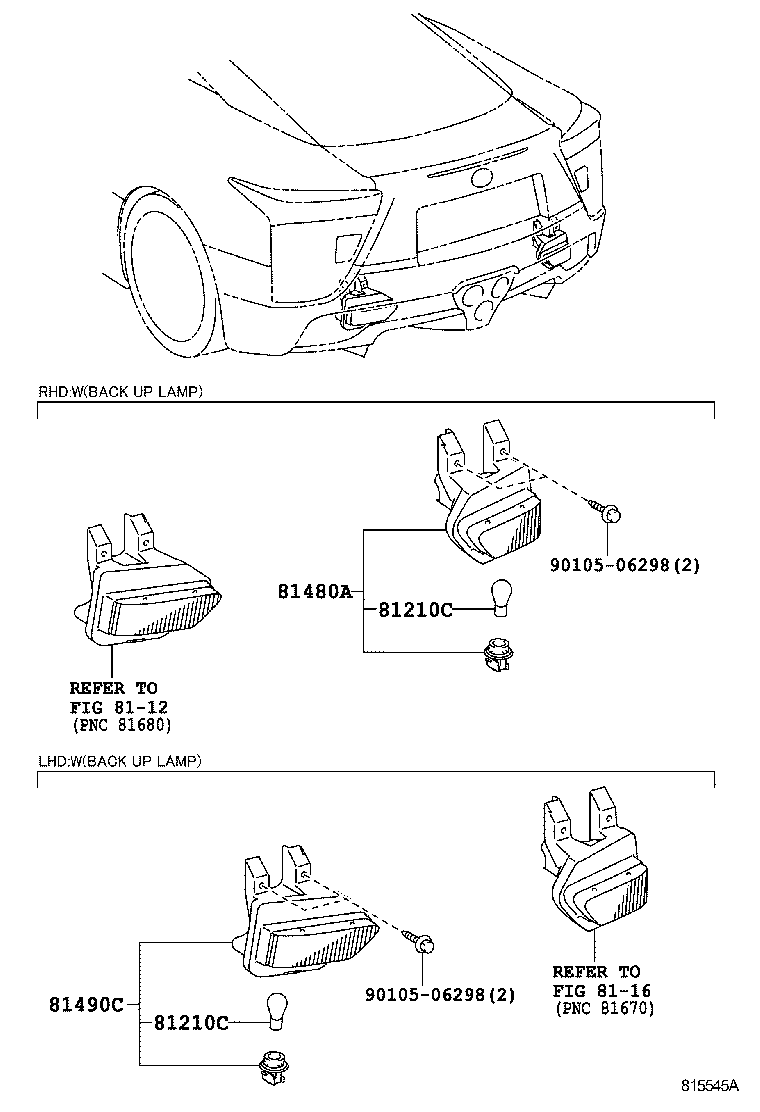 81490-77010 LAMP ASSY, REAR FOG, LH product image