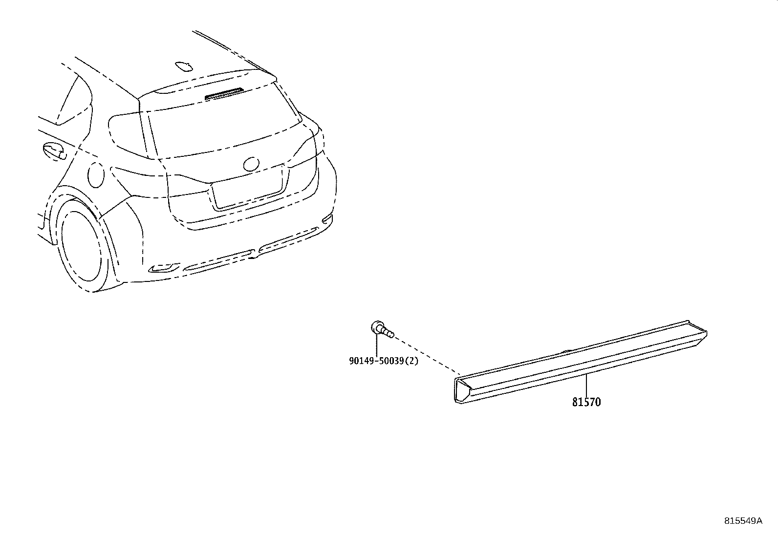 Toyota 81570-48080 LAMP ASSY, CENTER STOP
