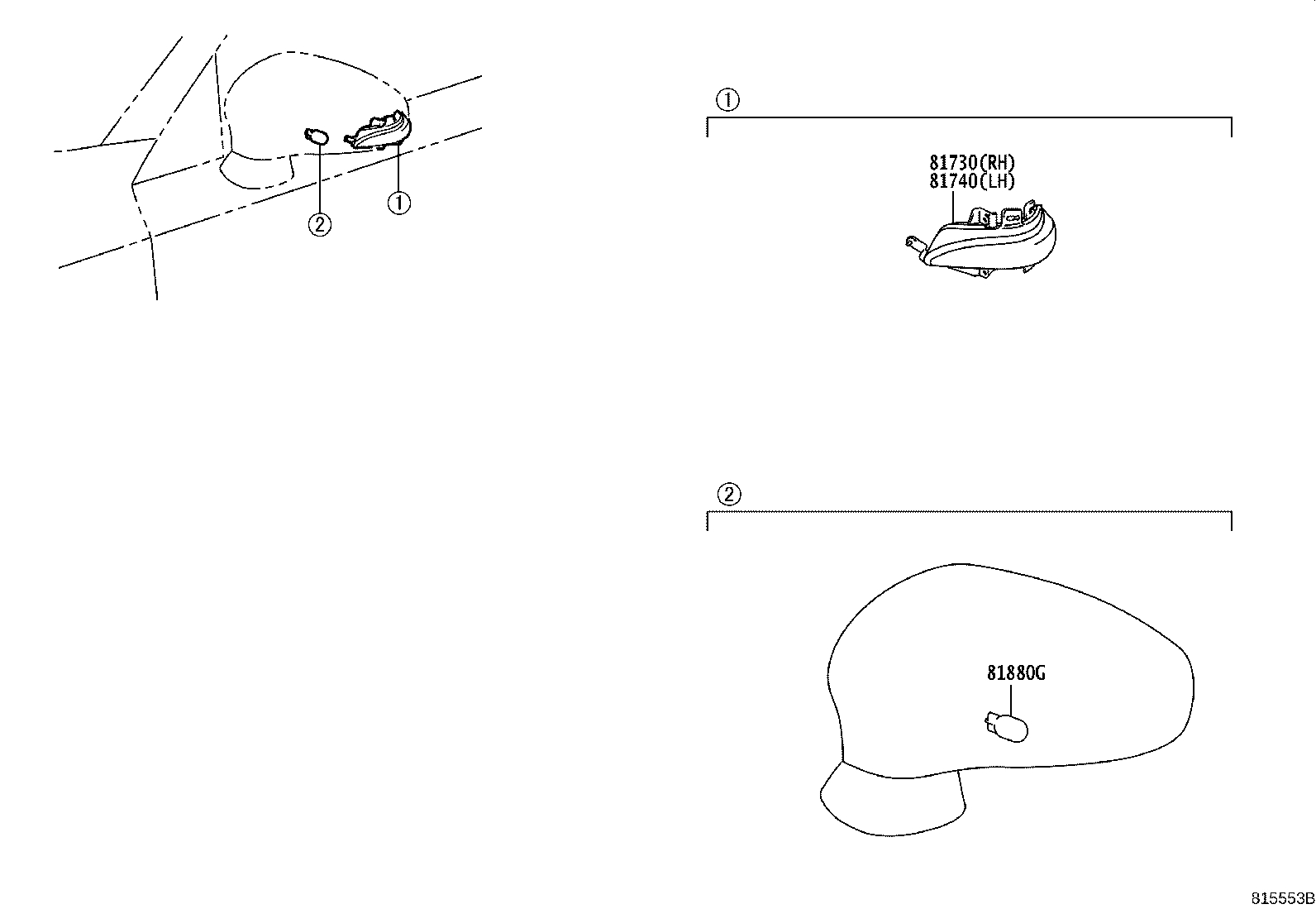 Toyota 81740-76010 LAMP ASSY, SIDE TURN SIGNAL, LH