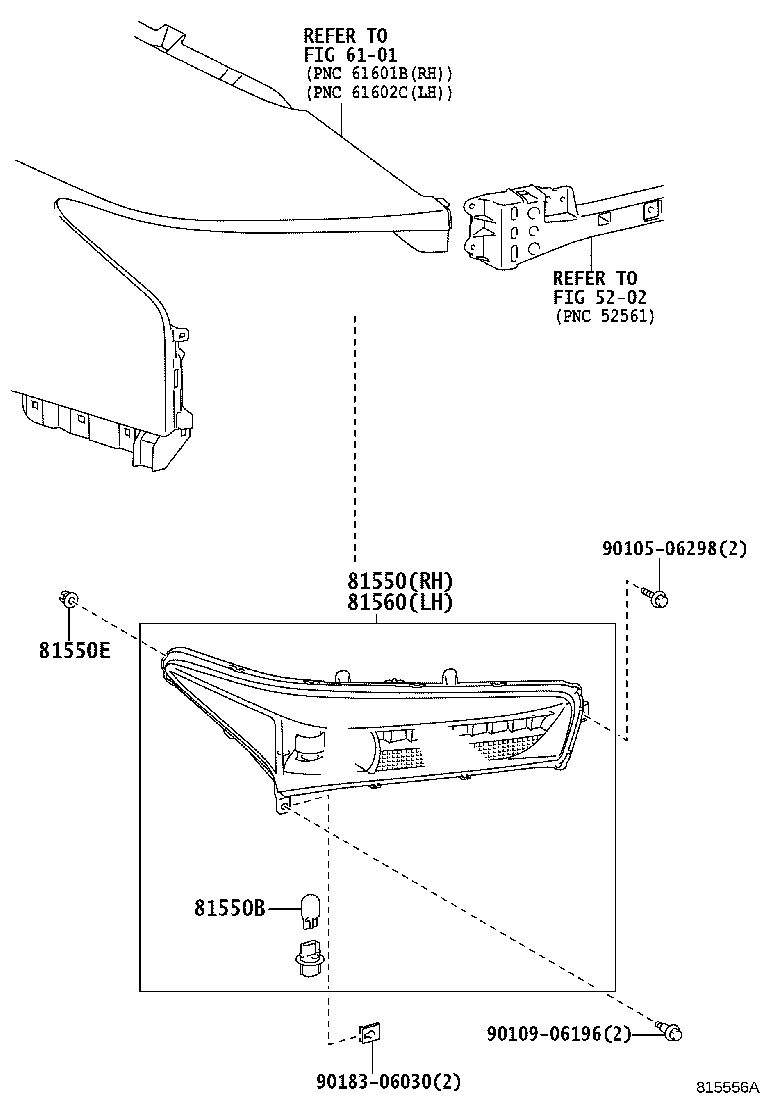 81560-77020 LAMP ASSY, REAR COMBINATION, LH product image