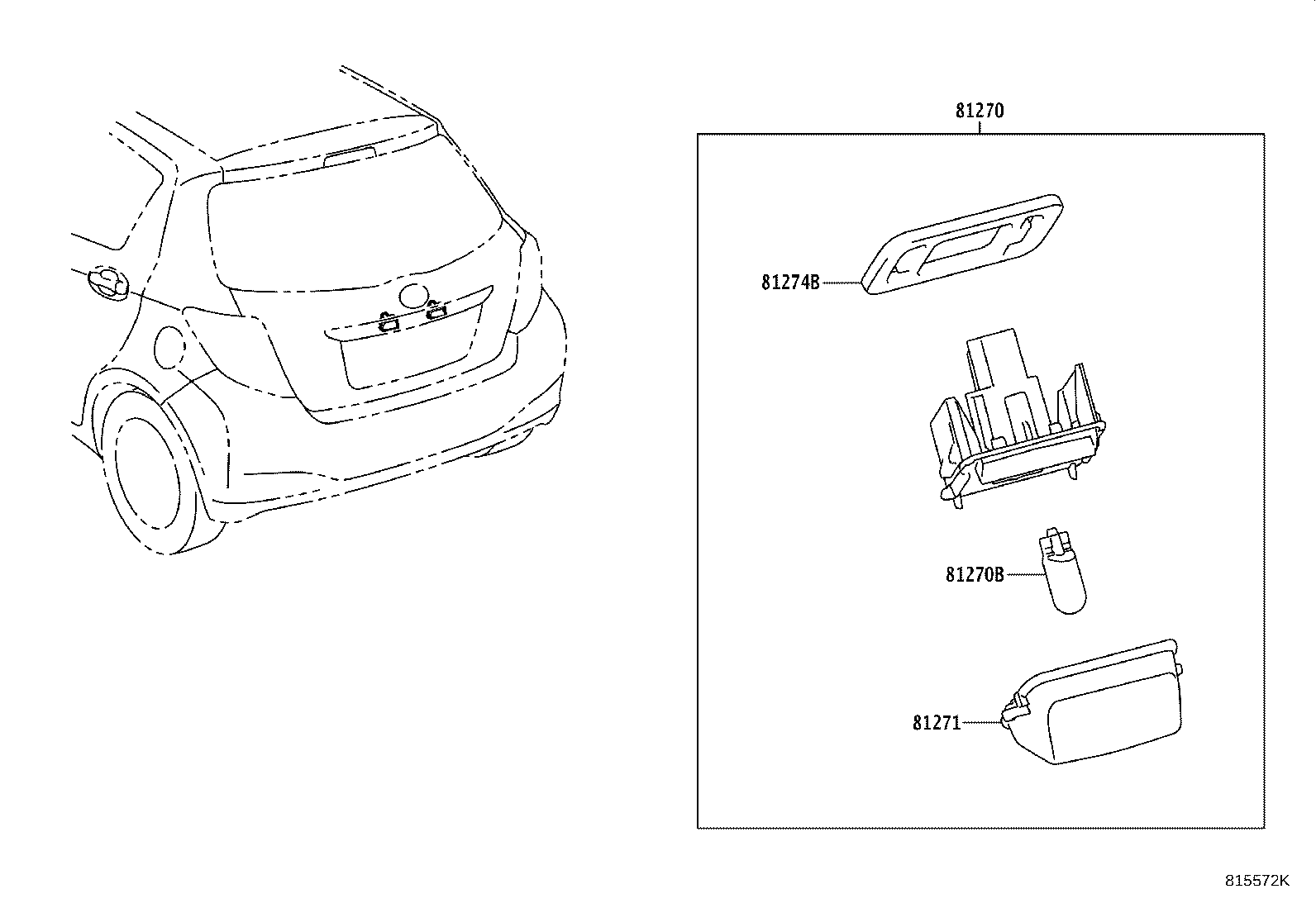 Toyota 81270-0D120 LAMP ASSY, LICENSE PLATE
