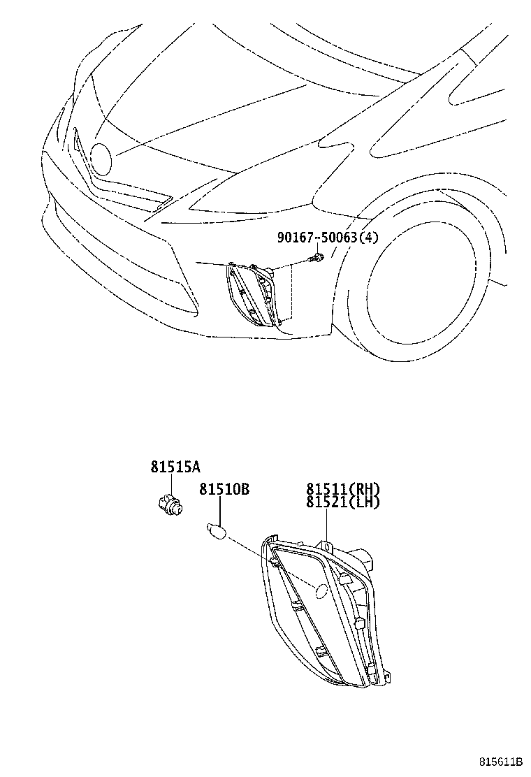 81511-47030 LENS, FRONT TURN SIGNAL LAMP, RH product image