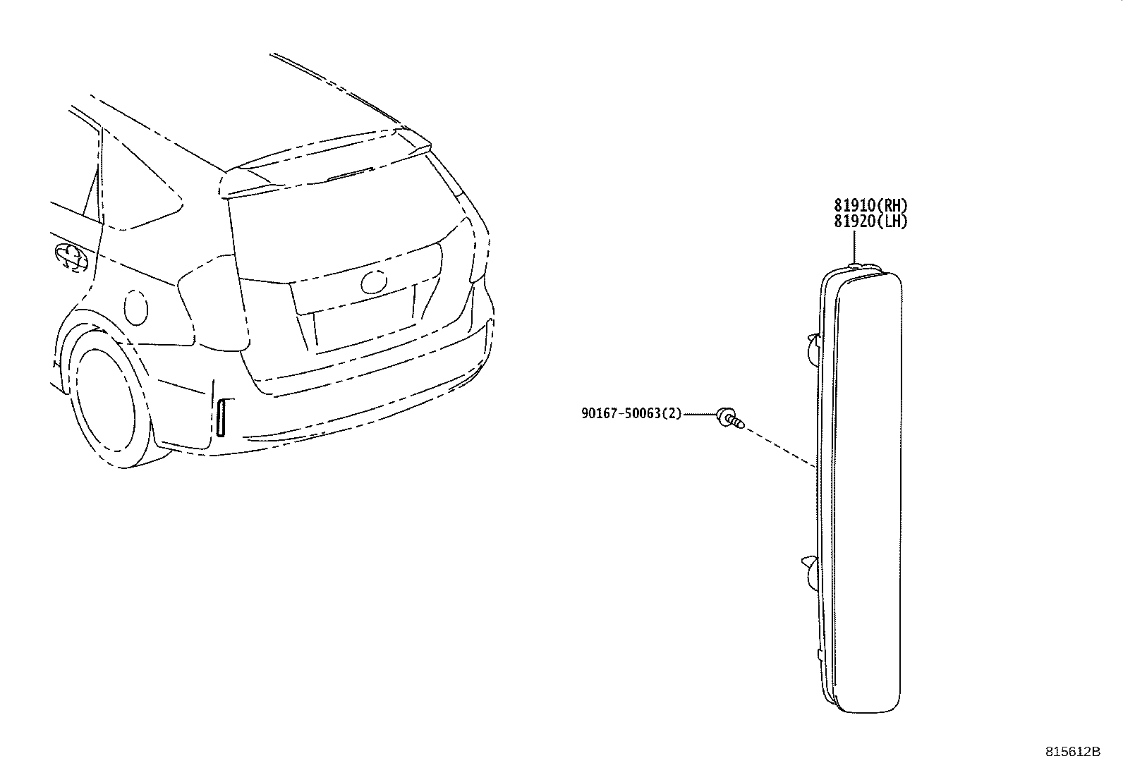 81920-47010 REFLECTOR ASSY, REFLEX, LH product image