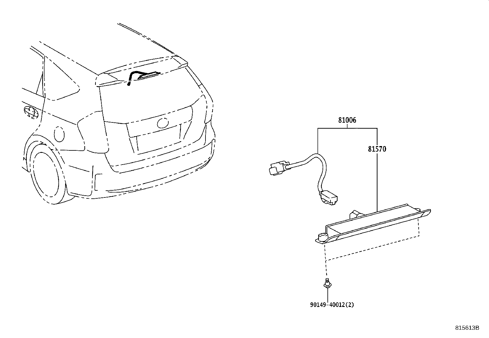 Toyota 81006-47020 LAMP SET, STOP CENTER