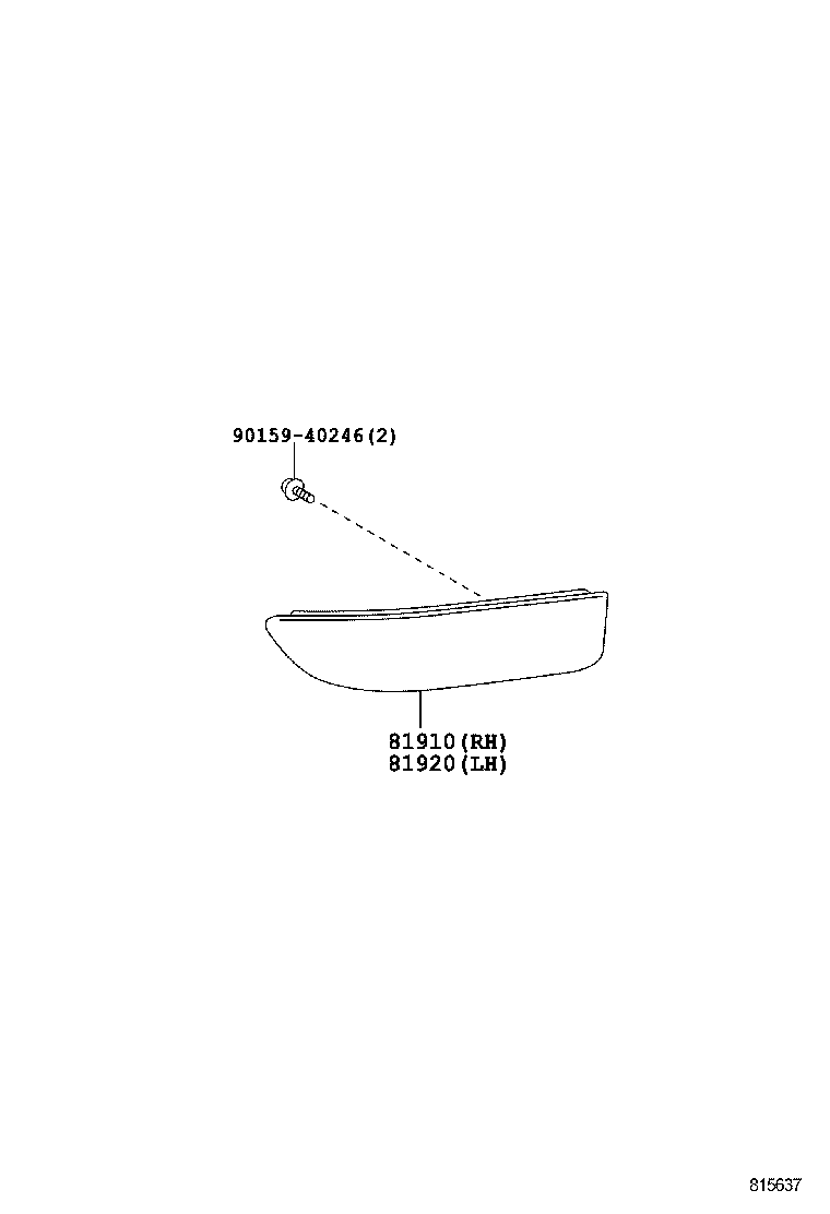 81910-02080 REFLECTOR ASSY, REFLEX, RH product image