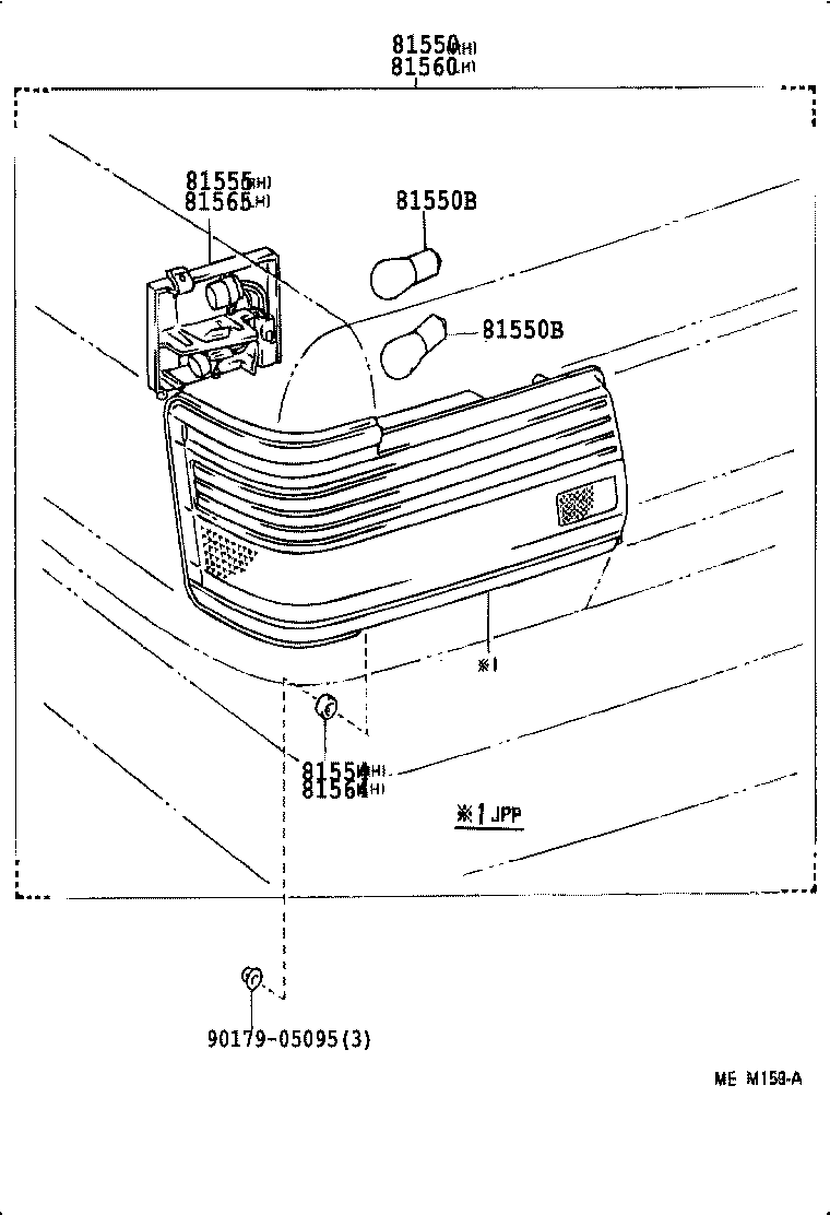 81565-03020 SOCKET & WIRE SUB-ASSY, REAR COMBINATION LAMP, LH product image