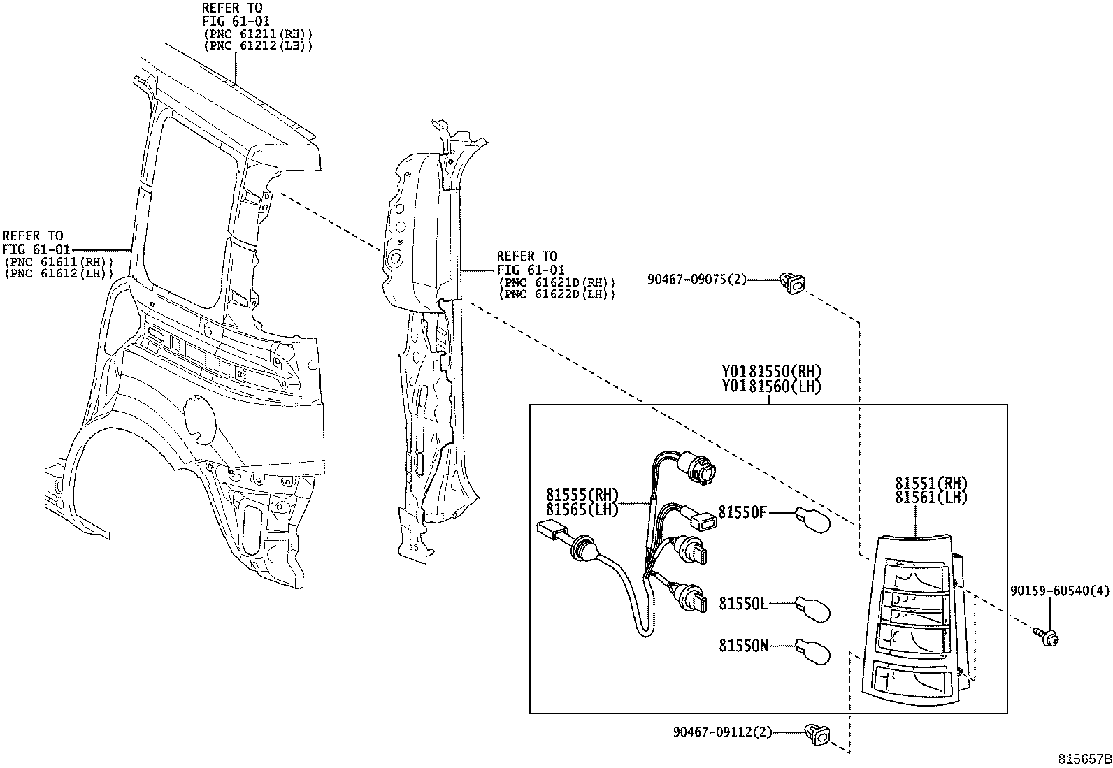 81550-52A40 LAMP ASSY, REAR COMBINATION, RH product image