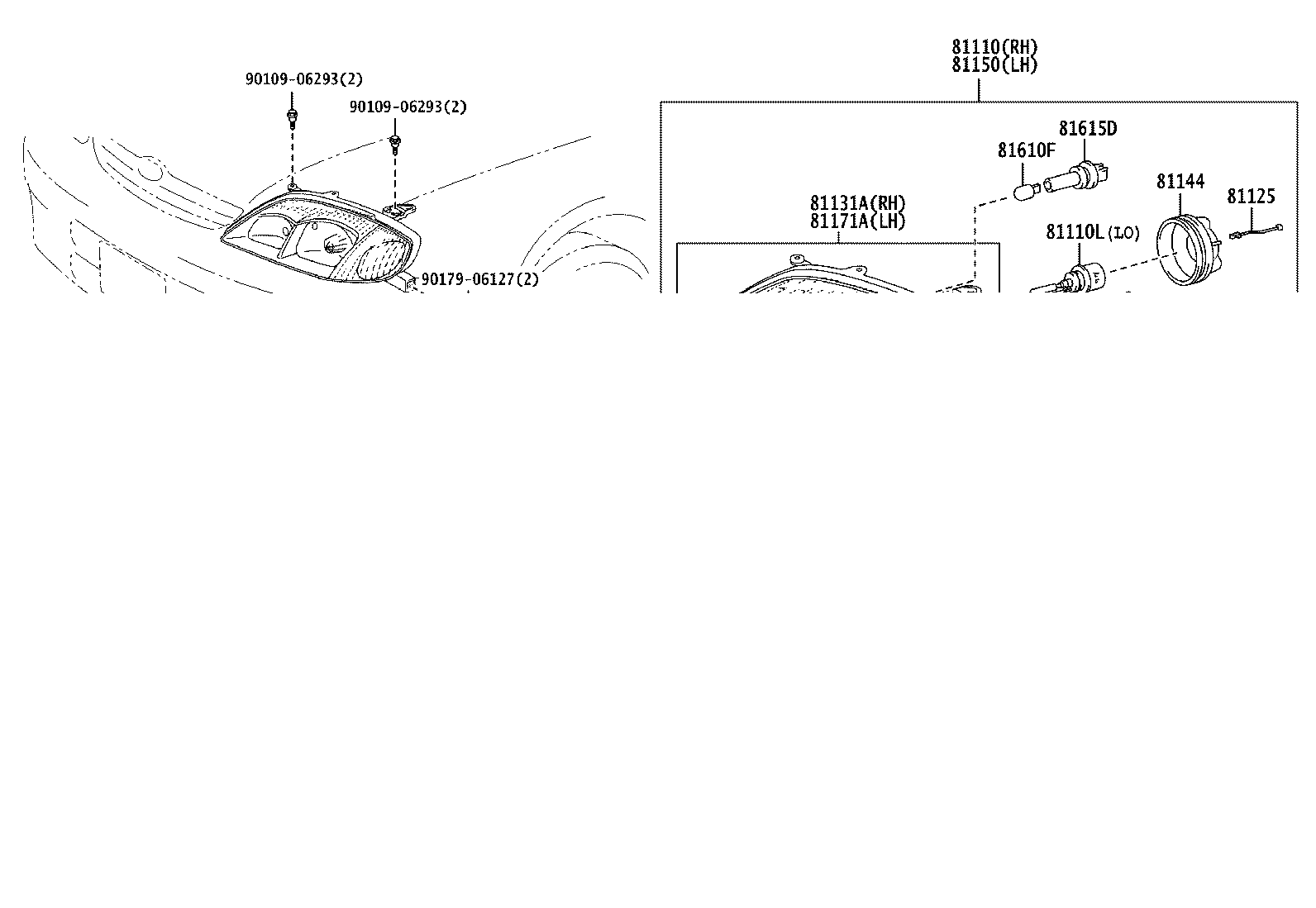 81130-1E660 UNIT, HEADLAMP, RH product image