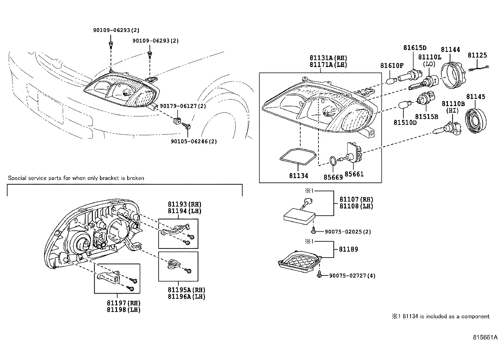 90069-81016 COVER, HEADLAMP, NO.1 product image
