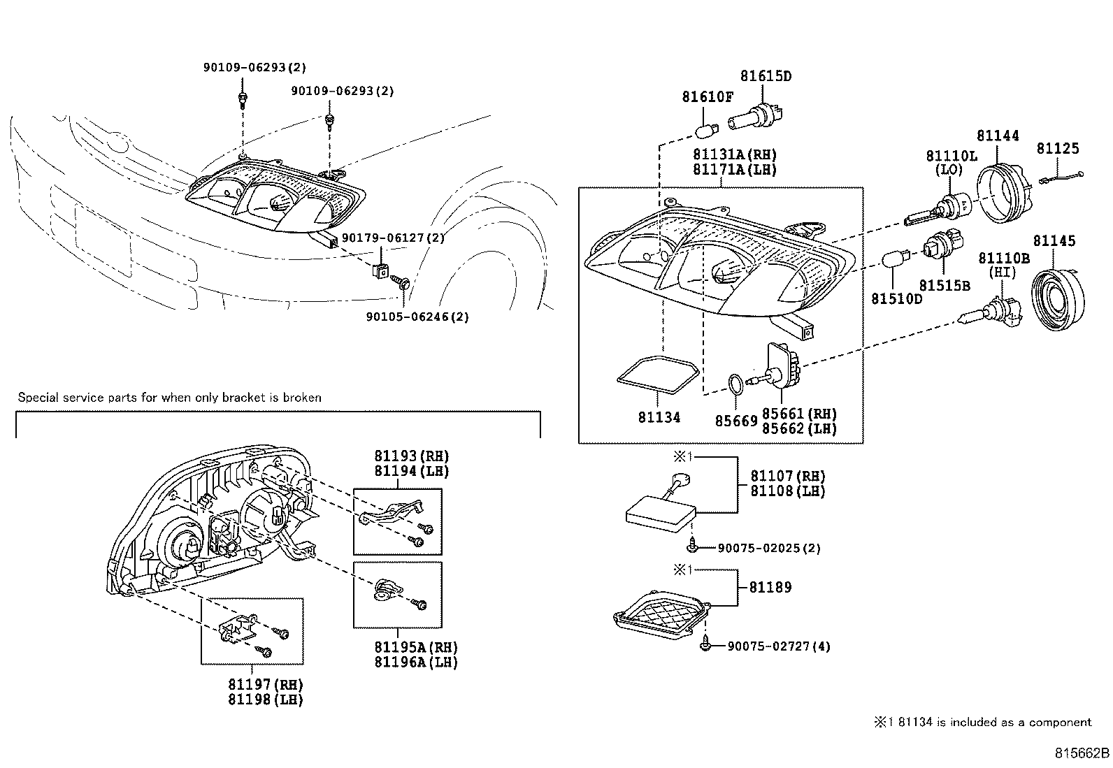 90069-81016 COVER, HEADLAMP, NO.1 product image