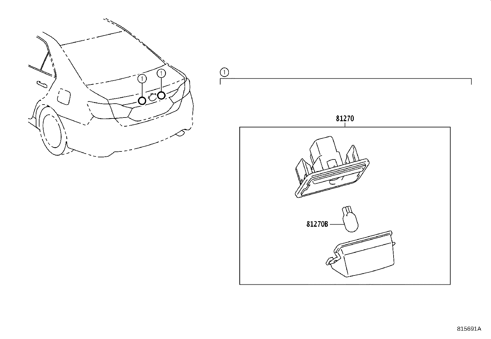 81270-33080 LAMP ASSY, LICENSE PLATE product image