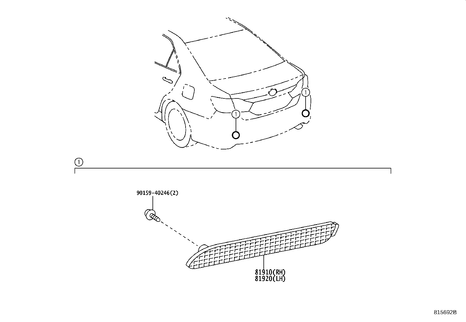 81920-33010 REFLECTOR ASSY, REFLEX, LH product image
