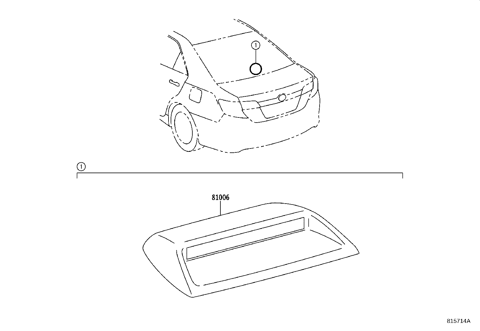 Toyota 81006-06080-C1 LAMP SET, STOP CENTER