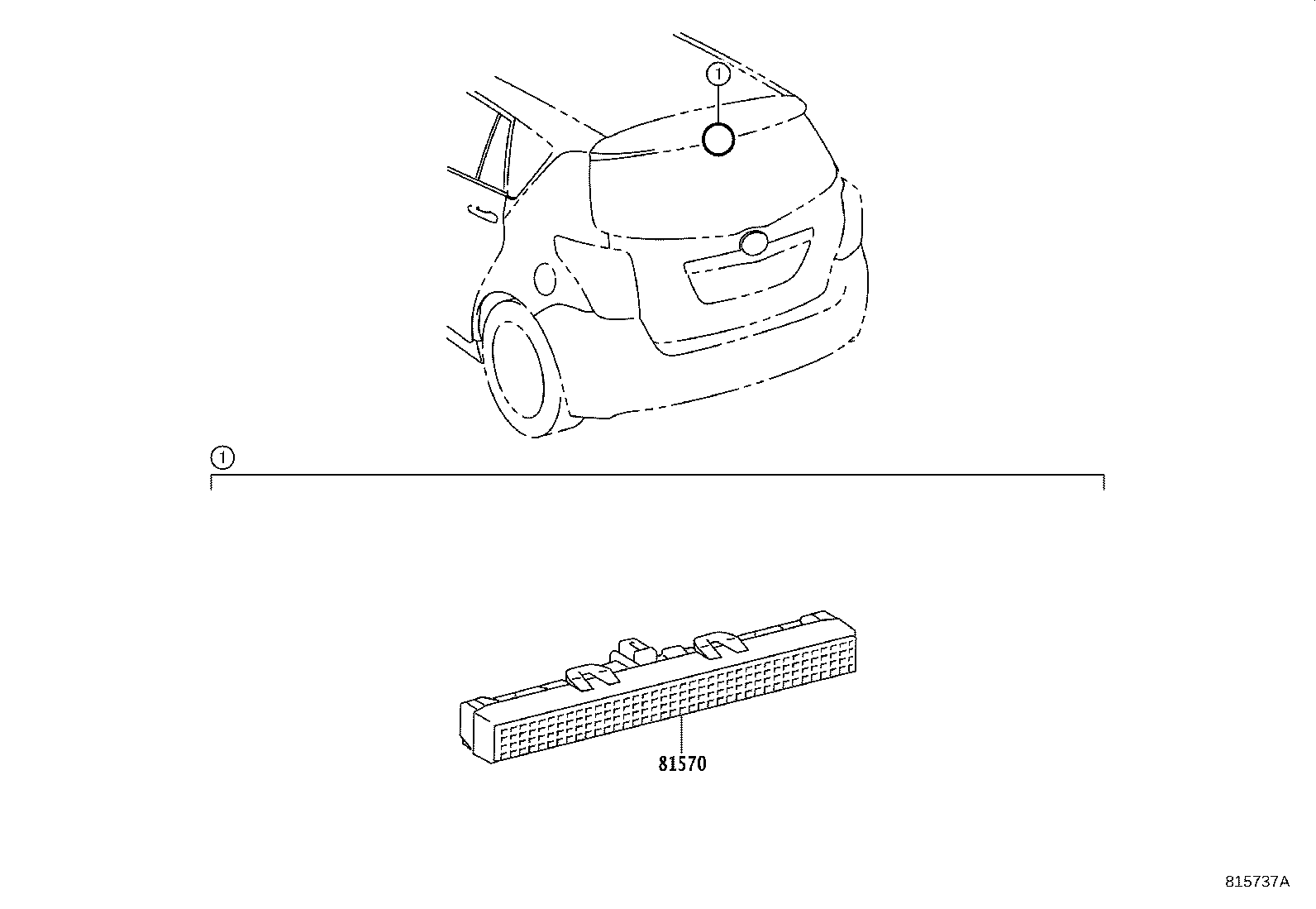 81570-0F030 LAMP ASSY, CENTER STOP product image