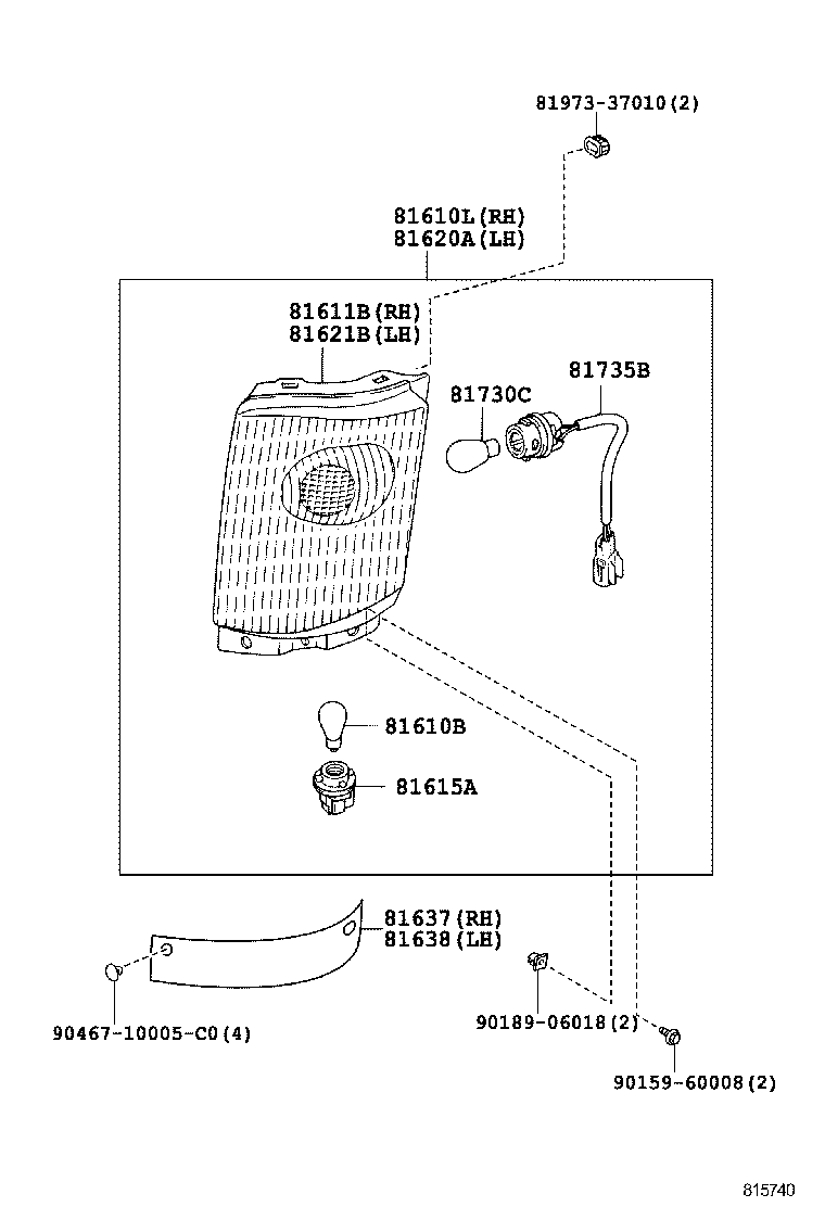 81611-37200 LENS & BODY, CLEARANCE LAMP, RH product image