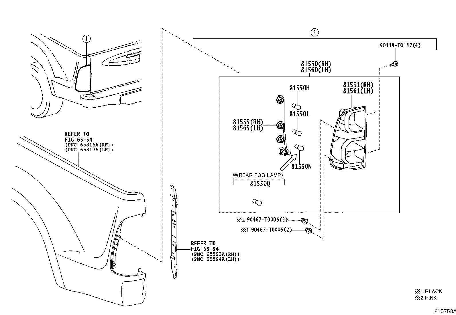 Toyota 81550-0K180 LAMP ASSY, REAR COMBINATION, RH