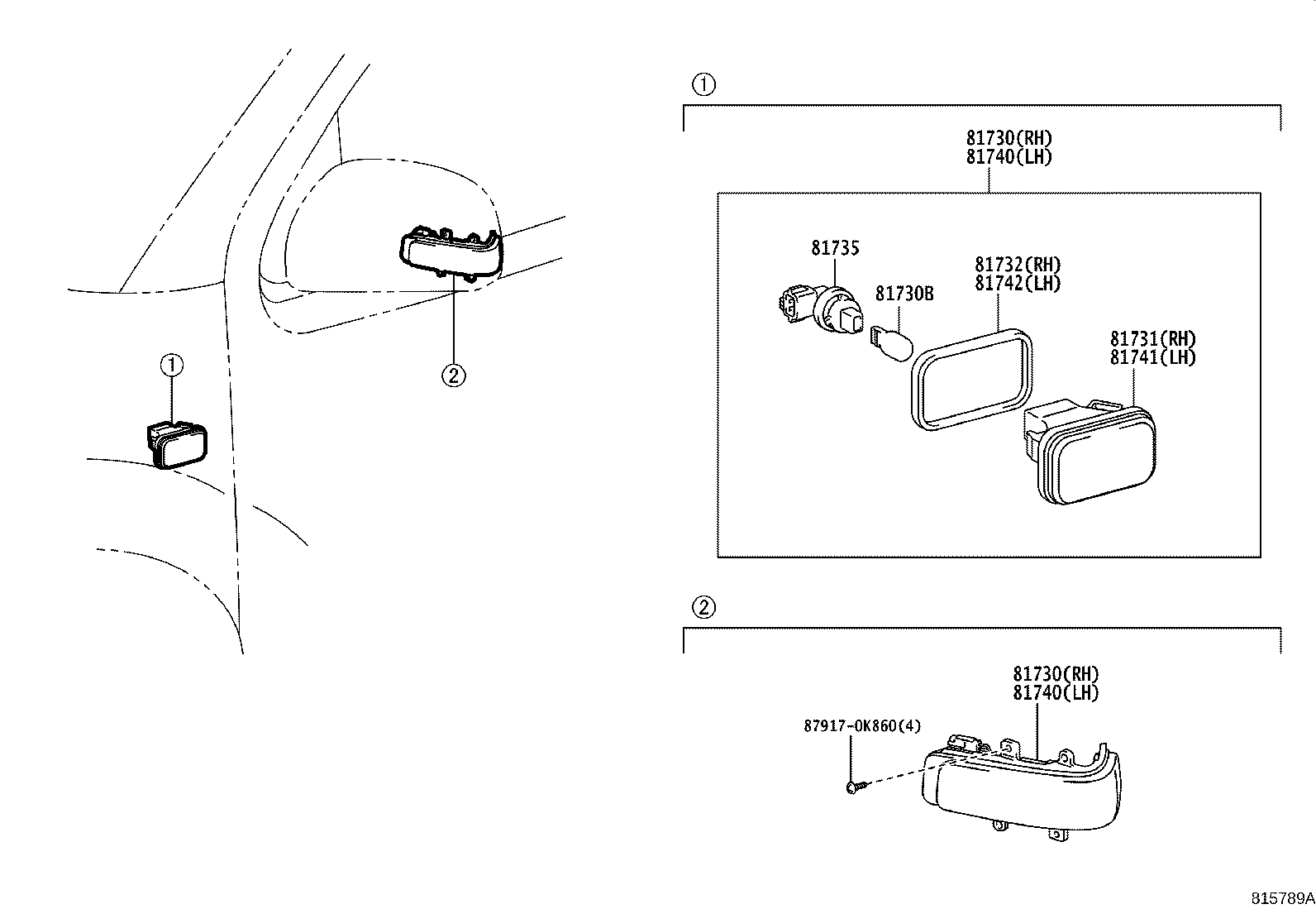 81730-0K030 LAMP ASSY, SIDE TURN SIGNAL, RH product image