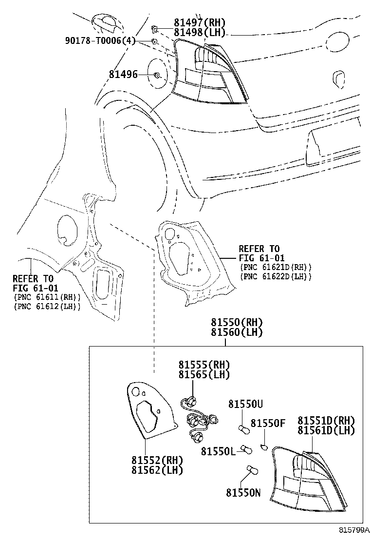 81550-0D280 LAMP ASSY, REAR COMBINATION, RH product image