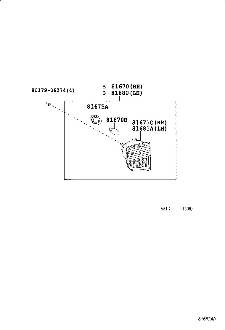 81680-60110 LAMP ASSY, BACK UP, LH product image