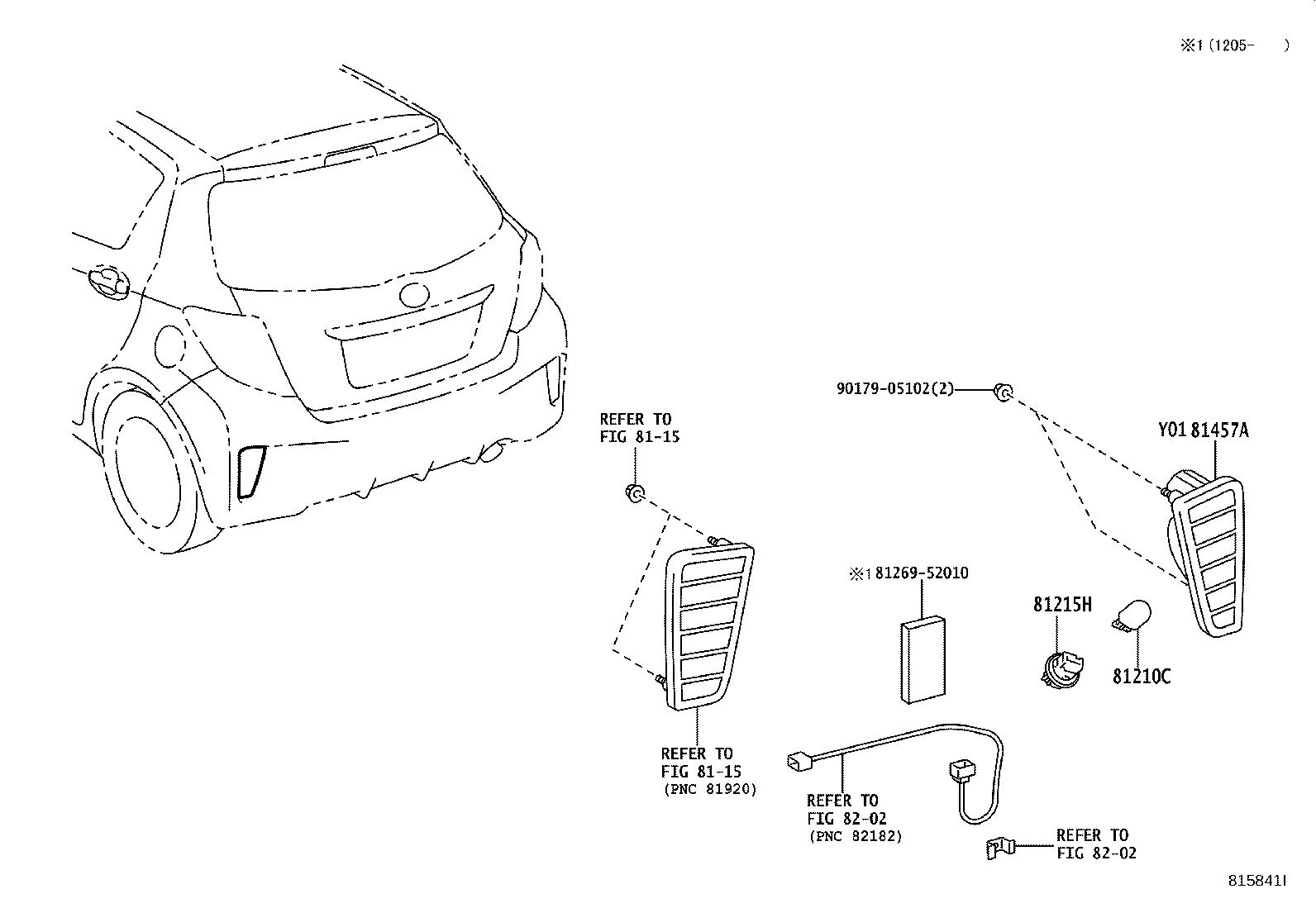 81480-13010 LAMP ASSY, REAR FOG product image